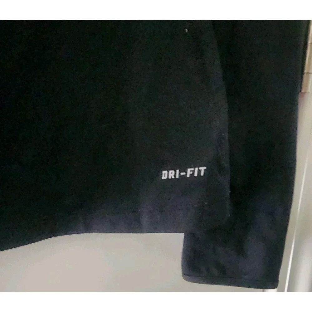 Nike Pro Dri Fit Women's 3/4 Zip Hoodie Jacket Medium Black Gray Hooded